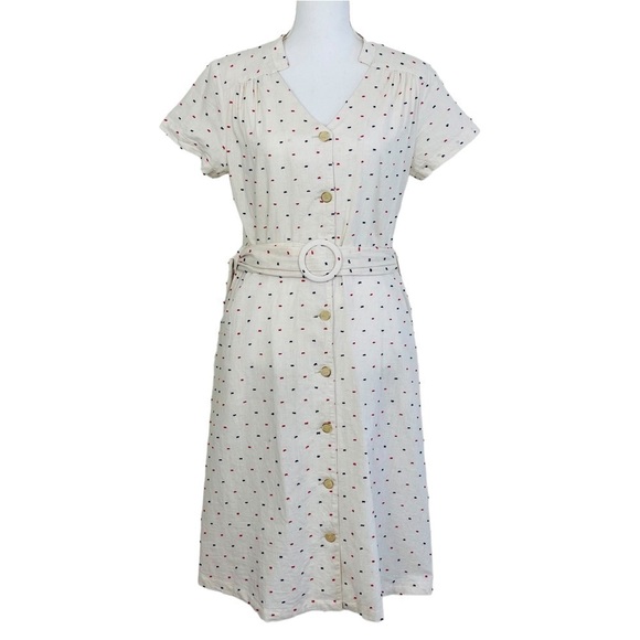 Archerie Dresses & Skirts - Archerie NYC Midi Short Sleeve Button Down Belted Dress 10